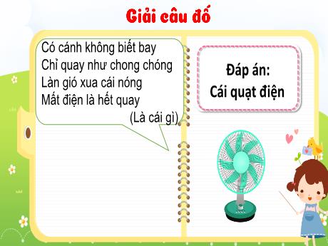 Bài giảng Công nghệ Lớp 3 (Kết nối tri thức) - Bài 3: Sử dụng quạt điện (Tiết 1) - Năm học 2024-2025 - Bạch Thị Hải Yến