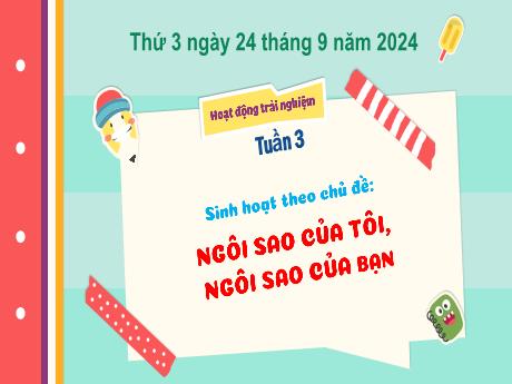 Bài giảng Hoạt động trải nghiệm Lớp 3 - Tuần 3: Ngôi sao của tôi, ngôi sao của bạn - Năm học 2024-2025 - Bạch Thị Hải Yến
