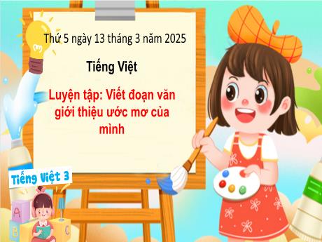 Bài giảng Tiếng Việt Lớp 3 - Bài: Luyện tập Viết đoạn văn giới thiệu ước mơ của mình - Năm học 2024-2025