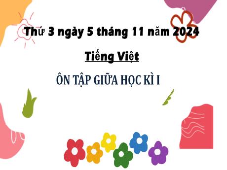 Bài giảng Tiếng Việt Lớp 3 - Bài: Ôn tập giữa học kì I (Tiết 3) - Năm học 2024-2025 - Bạch Thị Hải Yến