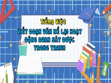 Bài giảng Tiếng Việt Lớp 3 - Bài: Viết đoạn văn kể lại hoạt động quan sát được trong tranh