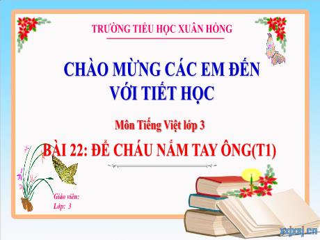 Bài giảng Tiếng Việt Lớp 3 (Đọc) Sách Kết nối tri thức - Bài 22: Để cháu nắm ta ông (Tiết 1) - Năm học 2024-2025 - Trường Tiểu học Xuân Hồng