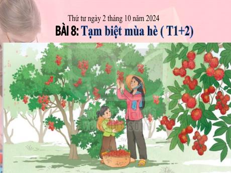 Bài giảng Tiếng Việt Lớp 3 (Đọc) Sách Kết nối tri thức - Bài: Tạm biệt mùa hè (Tiết 1+2). Đọc mở rộng - Năm học 2023-2024 - Bạch Thị Hải Yến