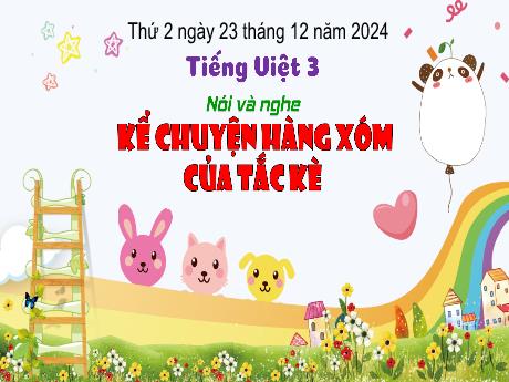 Bài giảng Tiếng Việt Lớp 3 (Nói và nghe) Sách Kết nối tri thức - Bài: Kể chuyện Hàng xóm của tắc kè - Năm học 2024-2025 - Bạch Thị Hải Yến