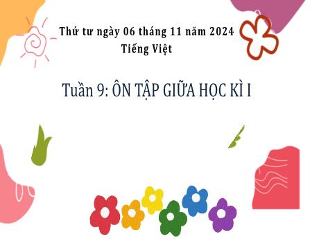 Bài giảng Tiếng Việt Lớp 3 - Tuần 9: Ôn tập giữa học kì I (Tiết 5) - Năm học 2024-2025 - Bạch Thị Hải Yến