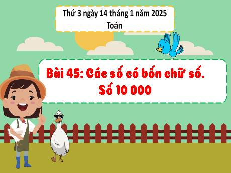 Bài giảng Toán Lớp 3 - Bài 45: Các số có 4 chữ số. Số 10 000 - Năm học 2024-2025