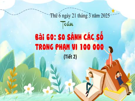 Bài giảng Toán Lớp 3 - Bài 60: So sánh các số trong phạm vi 100 000 (Tiết 2) - Năm học 2024-2025