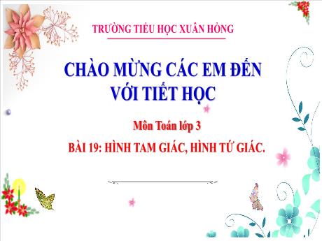 Bài giảng Toán Lớp 3 (Kết nối tri thức) - Bài 19: Hình tam giác, hình tứ giác - Năm học 2024-2025 - Trường Tiểu học Xuân Hồng
