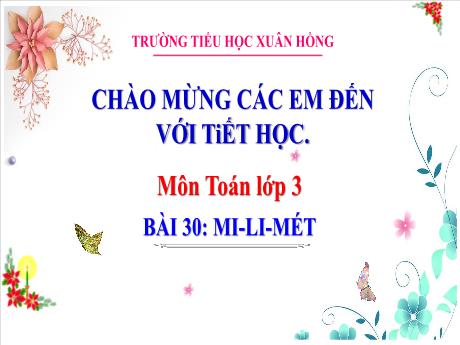 Bài giảng Toán Lớp 3 (Kết nối tri thức) - Bài 30: Mi-li-mét - Năm học 2024-2025 - Trường Tiểu học Xuân Hồng