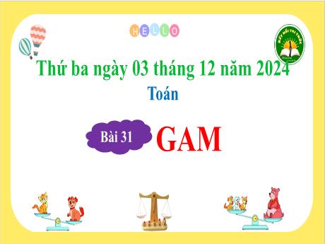 Bài giảng Toán Lớp 3 (Kết nối tri thức) - Bài 31: Gam - Năm học 2024-2025 - Hoàng Thị Dung