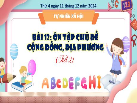 Bài giảng Tự nhiên và xã hội Lớp 3 (Kết nối tri thức) - Bài 12: Ôn tập Chủ đề Cộng đồng, địa phương (Tiết 2) - Năm học 2024-2025