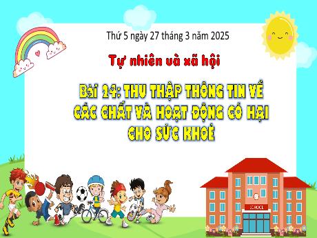 Bài giảng Tự nhiên và xã hội Lớp 3 (Kết nối tri thức) - Bài 24: Thu thập thông tin về các chất và hoạt động có hại cho sức khỏe - Năm học 2024-2025 - Bạch Thị Hải Yến