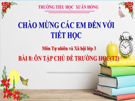 Bài giảng Tự nhiên và Xã hội Lớp 3 (Kết nối tri thức) - Bài 8: Ôn tập chủ đề trường học (Tiết 2) - Năm học 2024-2025 - Trường Tiểu học Xuân Hồng