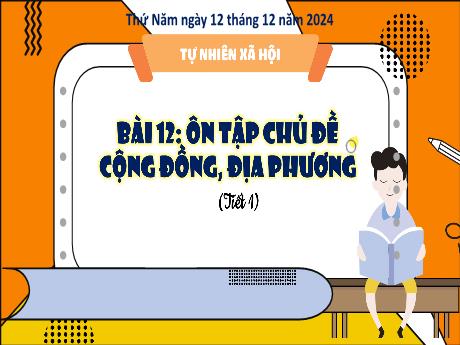 Bài giảng Tự nhiên xã hội Lớp 3 (Kết nối tri thức) - Bài 12: Ôn tập chủ đề cộng đồng, địa phương (Tiết 1) - Năm học 2024-2025 - Bạch Thị Hải Yến