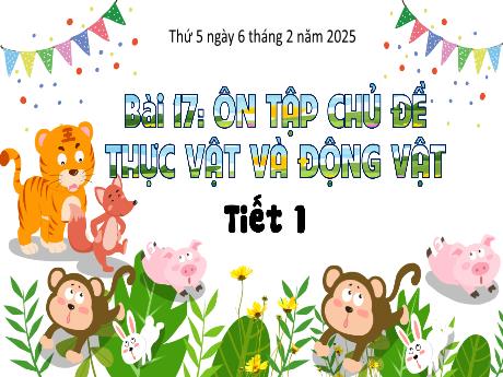 Bài giảng Tự nhiên xã hội Lớp 3 (Kết nối tri thức) - Bài 17: Ôn tập chủ đề thực vật và động vật (Tiết 1) - Năm học 2024-2025 - Bạch Thị Hải Yến