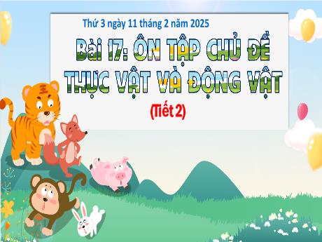 Bài giảng Tự nhiên xã hội Lớp 3 (Kết nối tri thức) - Bài 17: Ôn tập chủ đề thực vật và động vật (Tiết 2) - Năm học 2024-2025
