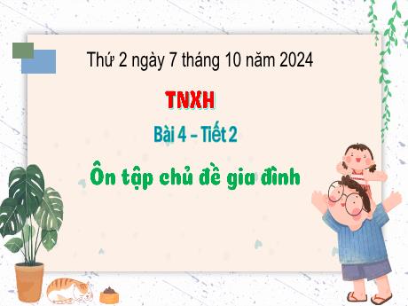 Bài giảng Tự nhiên xã hội Lớp 3 (Kết nối tri thức) - Bài 4: Ôn tập chủ đề gia đình (Tiết 2) - Năm học 2024-2025 - Bạch Thị Hải Yến