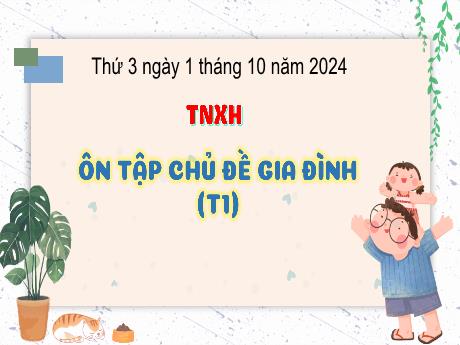 Bài giảng Tự nhiên xã hội Lớp 3 (Kết nối tri thức) - Bài: Ôn tập chủ đề Gia đình (Tiết 1) - Năm học 2024-2025 - Bạch Thị Hải Yến