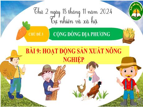 Bài giảng Tự nhiên xã hội Lớp 3 (Kết nối tri thức) - Chủ đề 3, Bài 9: Hoạt động sản xuất nông nghiệp - Năm học 2024-2025